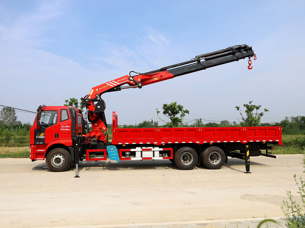 Jiefang J6L 6*4 Sany 25-ton knuckle boom crane