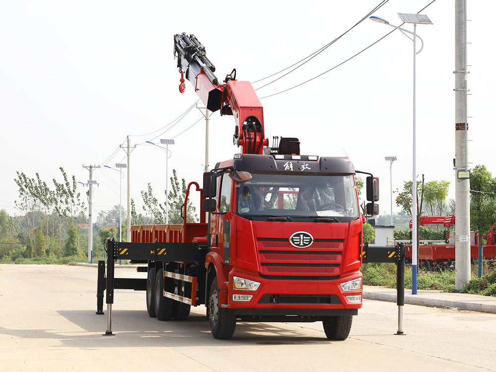 Jiefang J6L 6*4 Sany 25-ton knuckle boom crane