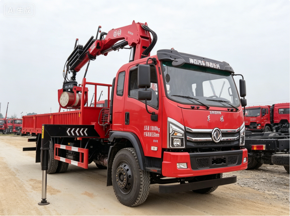Dongfeng D9 Dolica 6.3-ton folding boom truck crane