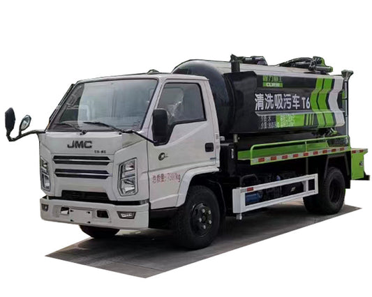 JMC 4x2 sludge transport truck  2 square water tank 4 square waste tank