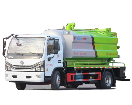 Dongfeng 4x2 sludge transport truck  4 square water tank 7 square waste tank