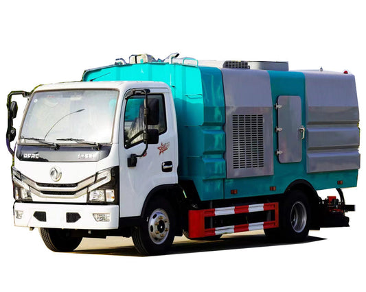 Dongfeng 4x2 road vacuuming truck 1 square water tank 4 square dustbins